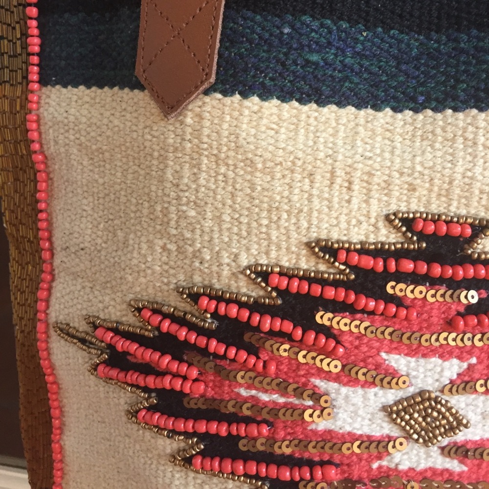 ⚡️⚡️LAST ITEM▫️Brown Boho Beaded Tote - Picture 5 of 7
